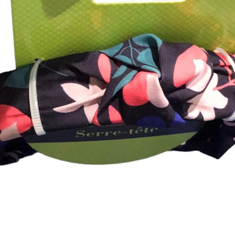 3pk knotted assorted headbands in‎ pink blue black floral new FREE